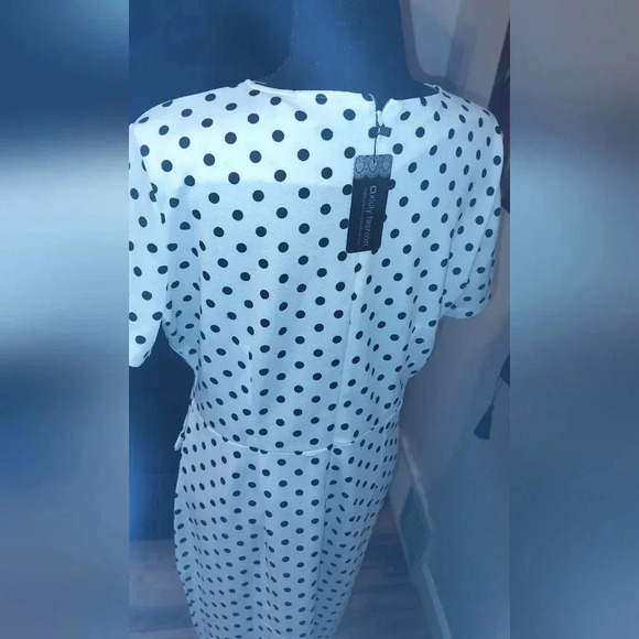 Women's White And Black Polka Dot Dress Size Xl. New Tags - Picture 5 of 12